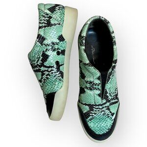 3.1 Phillip Lim Women’s Morgan Green Embossed Python Slip-On Sneakers